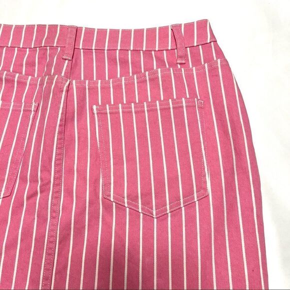 Victor Glemaud x Target Pink Pin Striped Denim Mini Jean Skirt Size 10 New - Picture 11 of 16
